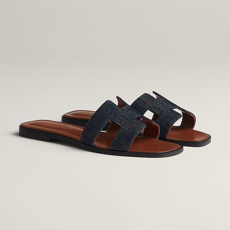 Giày Hermes Oran Sandal Nữ Xanh Dương Đen